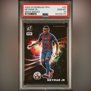 2022 Donruss FIFA Neymar Jr Night Moves PSA 10 FC Barcelona